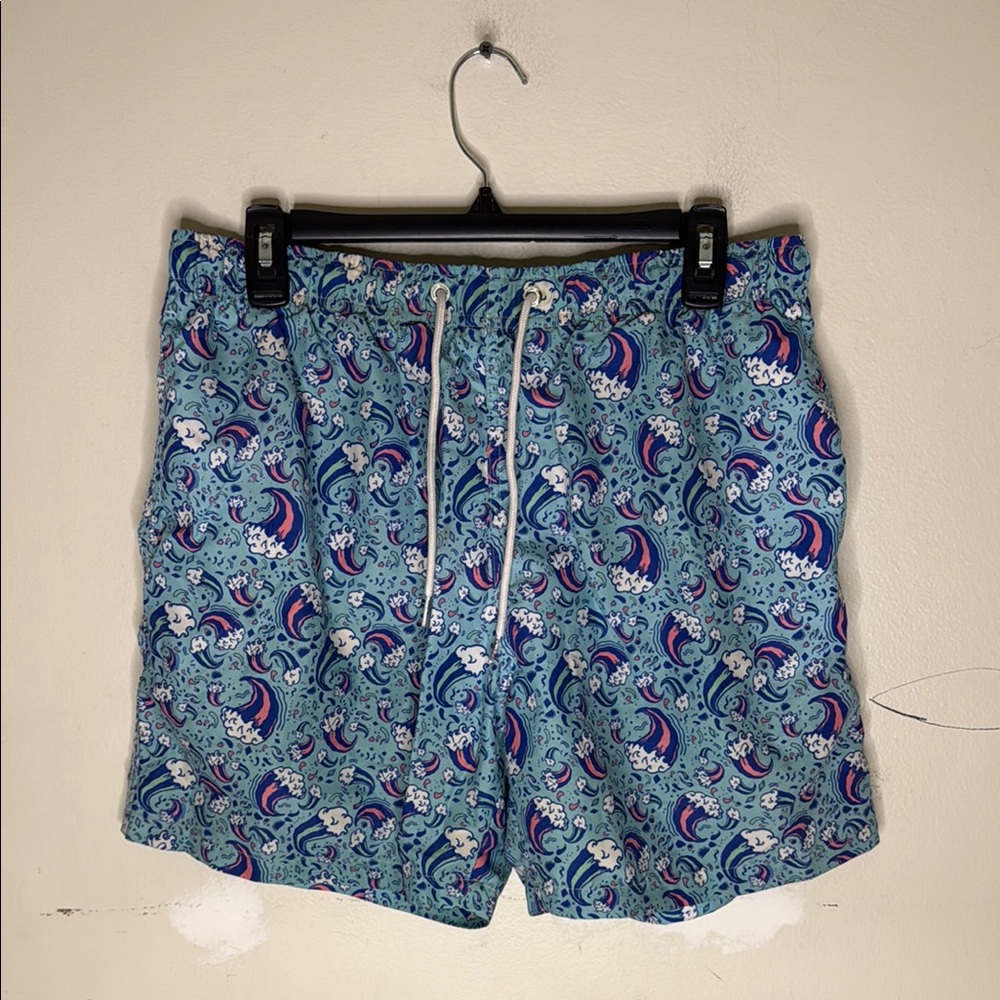 Boardies Apparel Blue Patterned Men's Swim Shorts Size Large